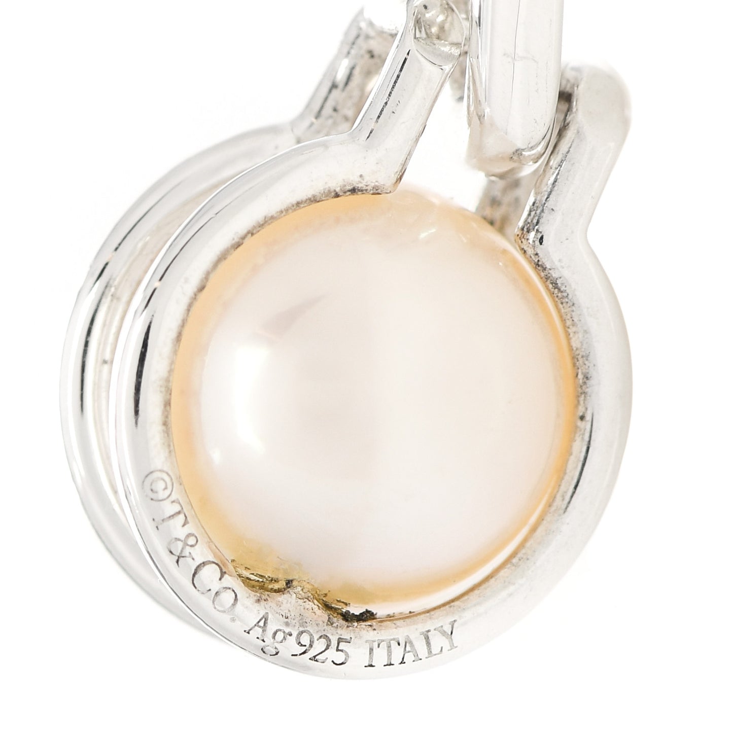Sterling Silver Pearl HardWear Triple Link Earrings