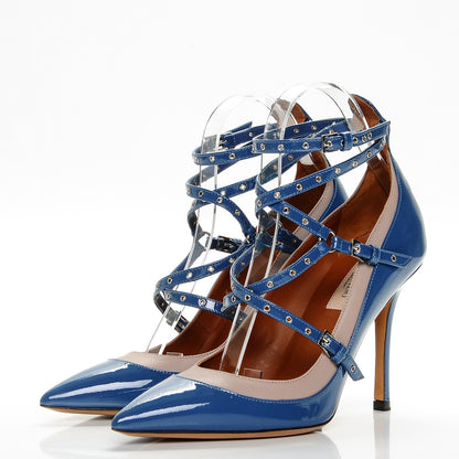 Valentino Garavani Patent Love Latch 100mm Pumps 36 Indaco Poudre 3 of 8