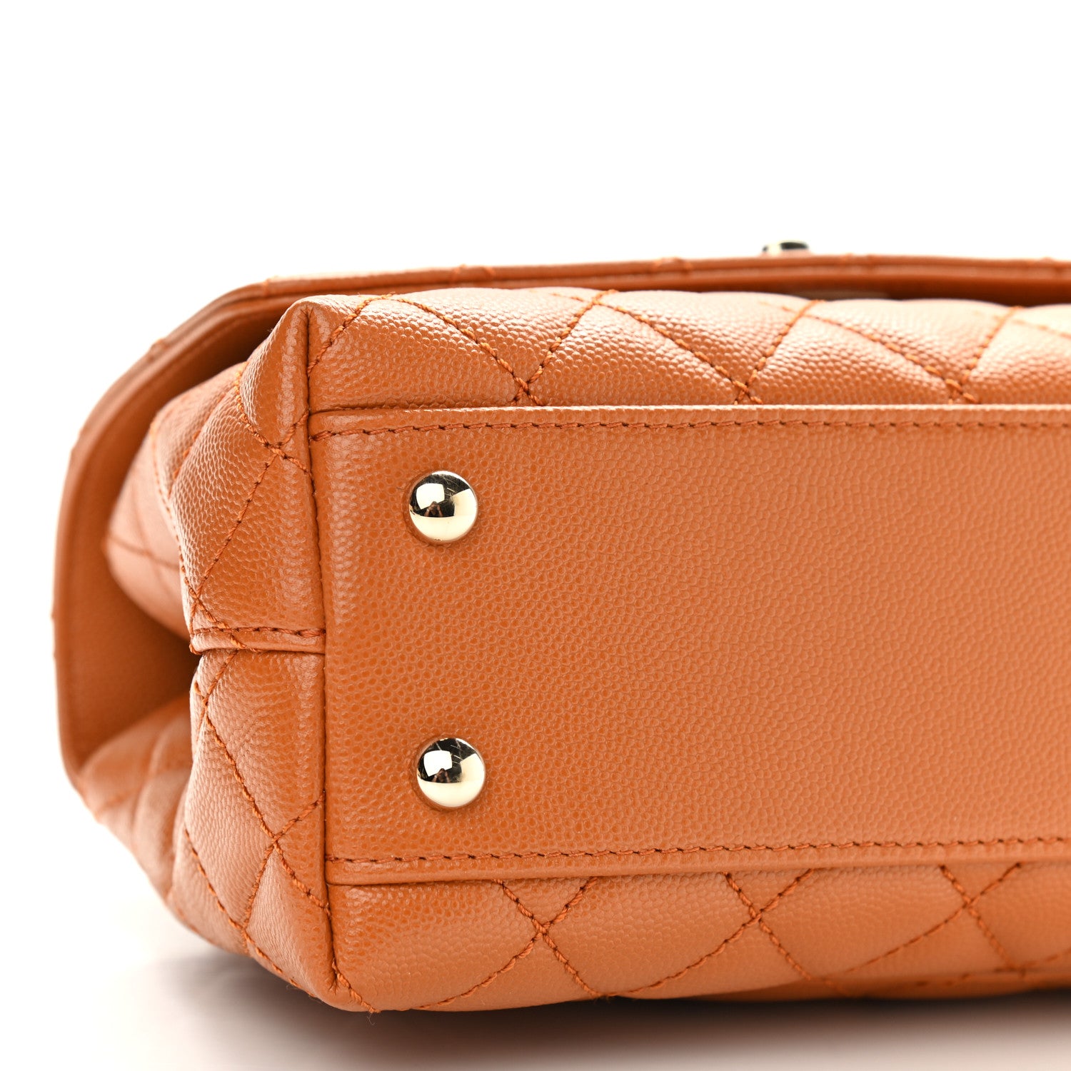 Chanel Caviar Quilted Mini Coco Handle Flap Light Brown 7 of 8