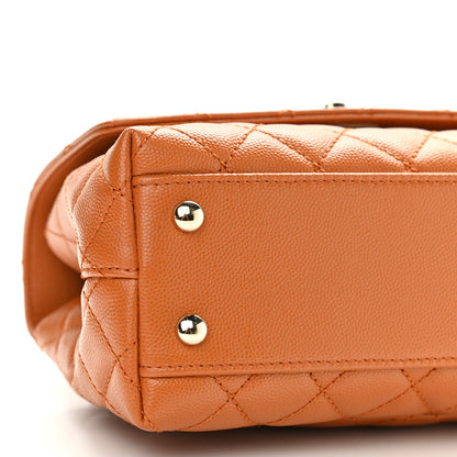 Chanel Caviar Quilted Mini Coco Handle Flap Light Brown 7 of 8