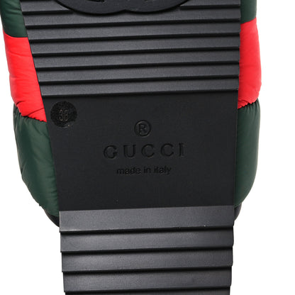 Gucci Nylon Web Womens Slide Sandals 38 Black Green Red 6 of 7