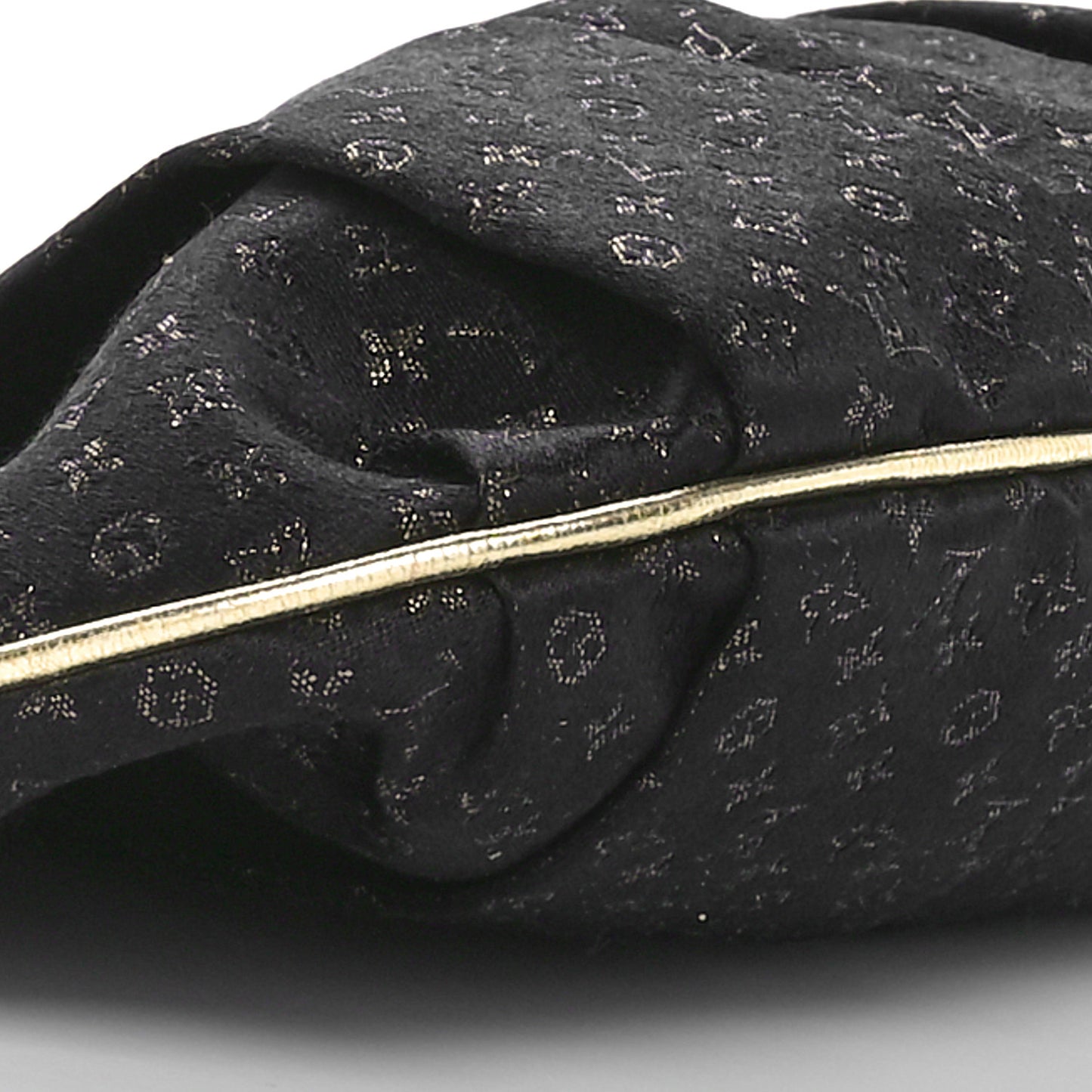 Satin Monogram Aumoniere Clutch Black