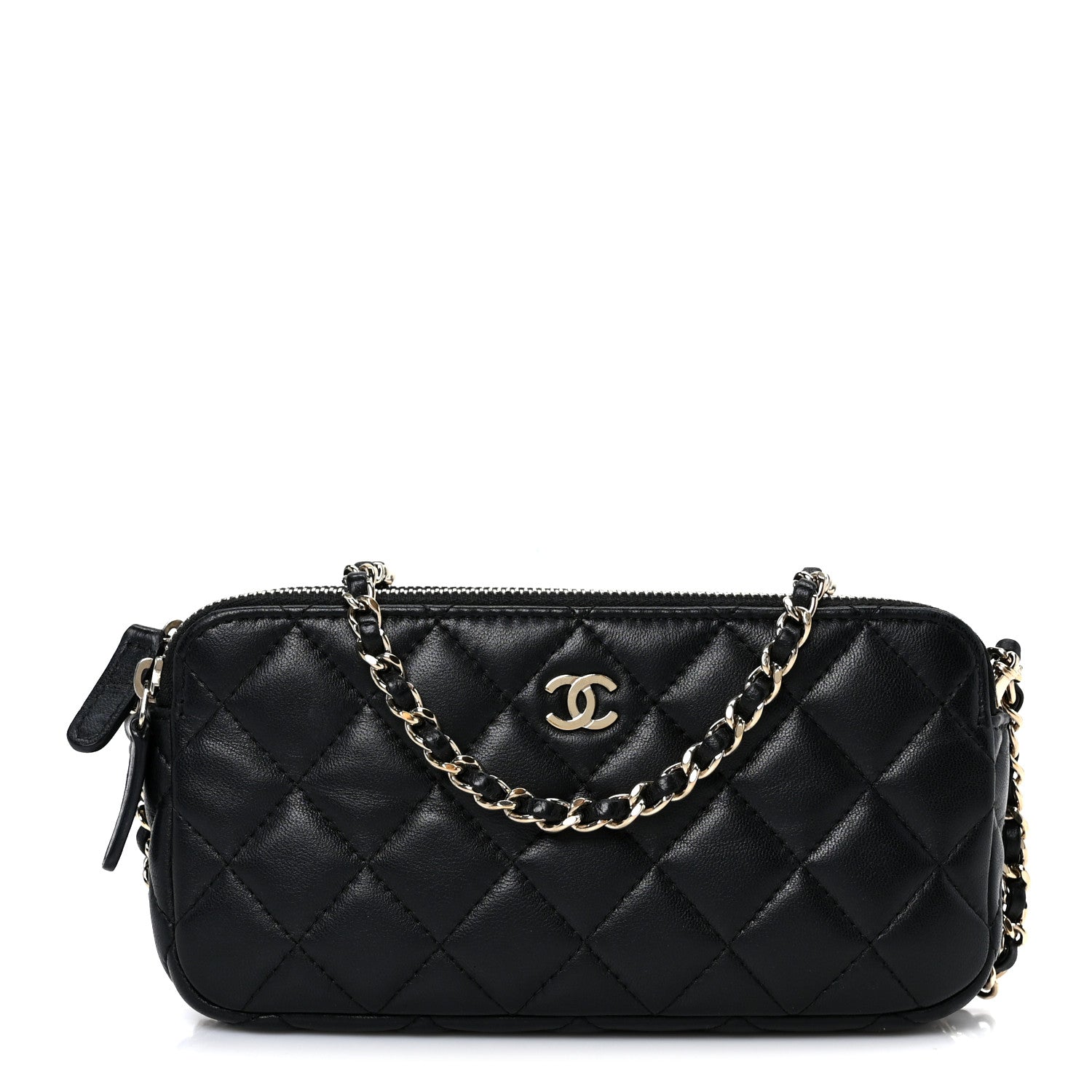 Chanel Lambskin Quilted Small Clutch With Chain Black 1 of 13