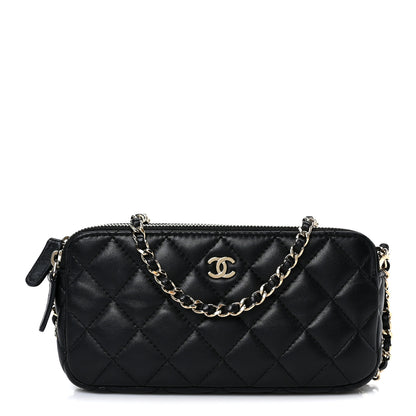 Chanel Lambskin Quilted Small Clutch With Chain Black 1 of 13