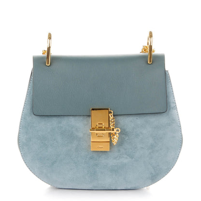 Chloe Suede Smooth Calfskin Drew Shoulder Bag Cloudy Blue 1 of 7