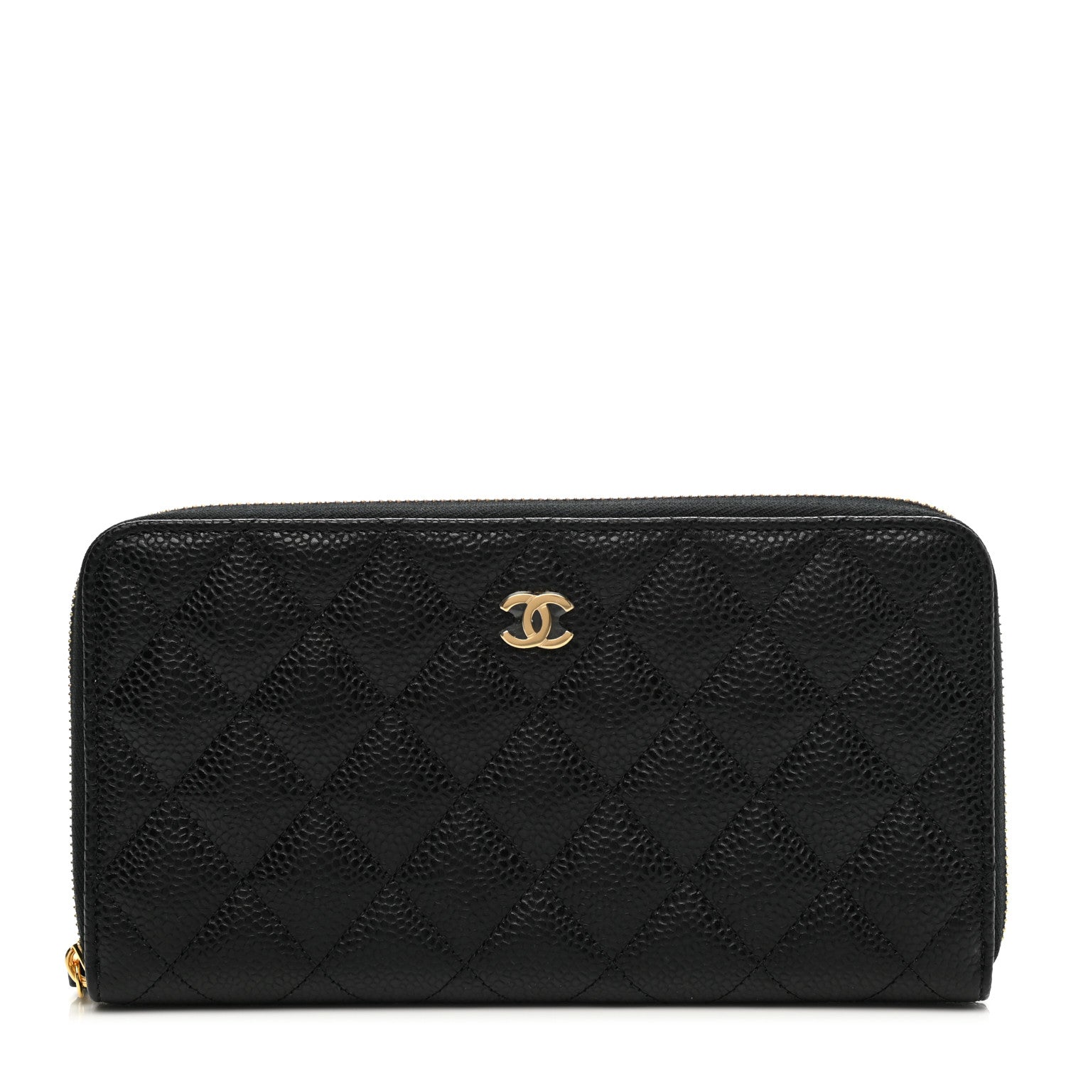 Chanel Caviar Quilted Large Gusset Zip Around Wallet Black 1 of 9