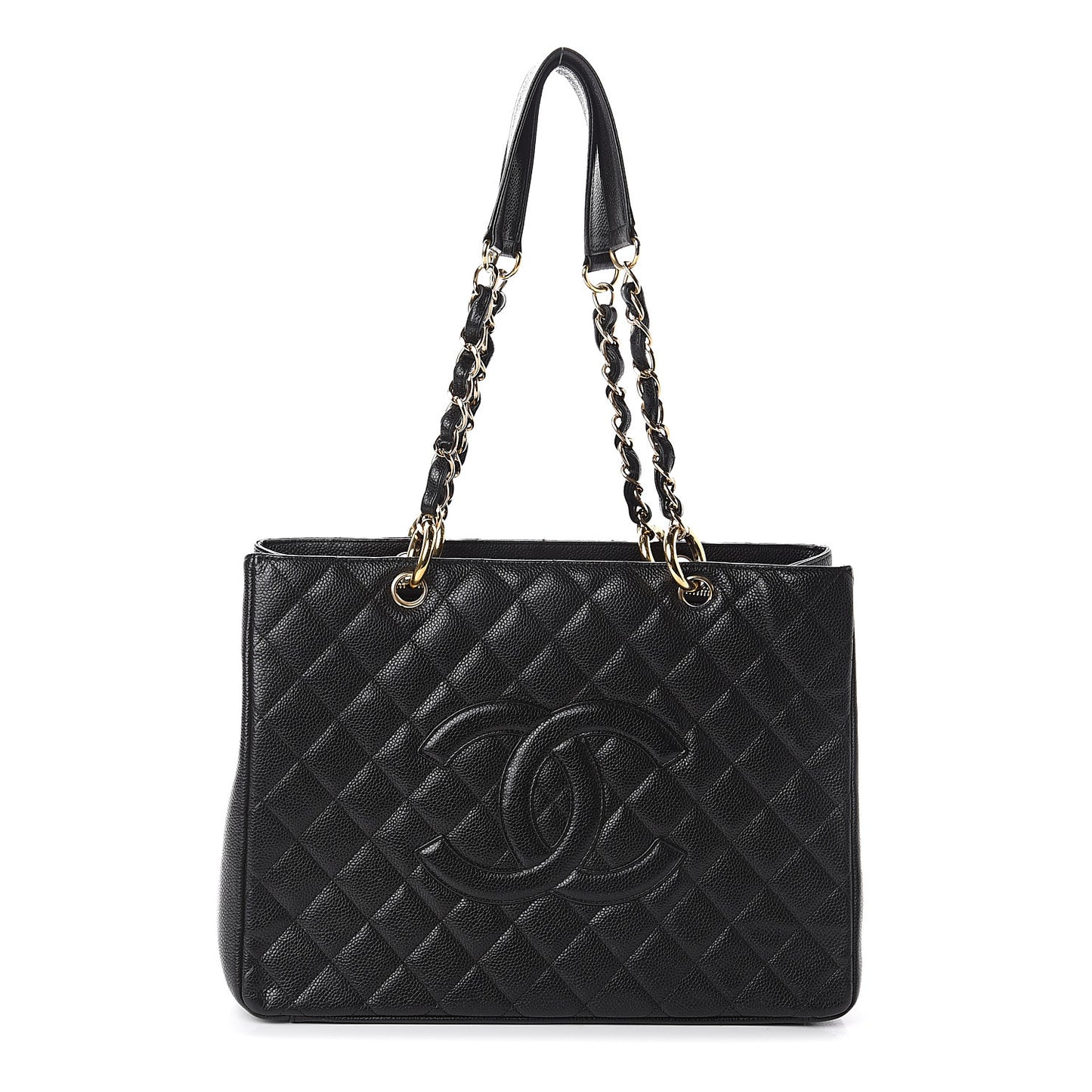 Caviar Quilted Grand Shopping Tote GST Black
