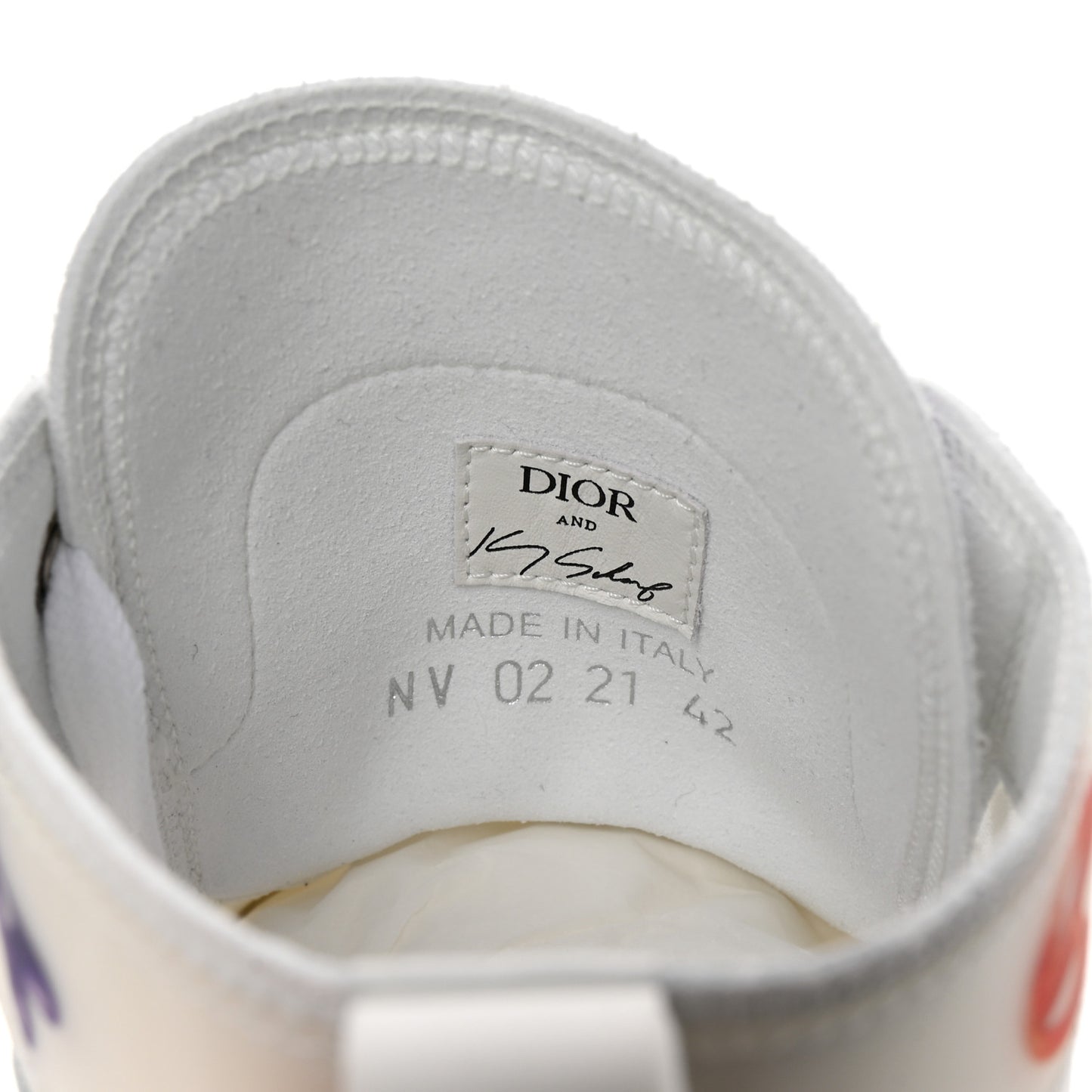 X KENNY SCHARF Technical Canvas Oblique Patch Mens B23 High Top Sneakers  42 White Blue
