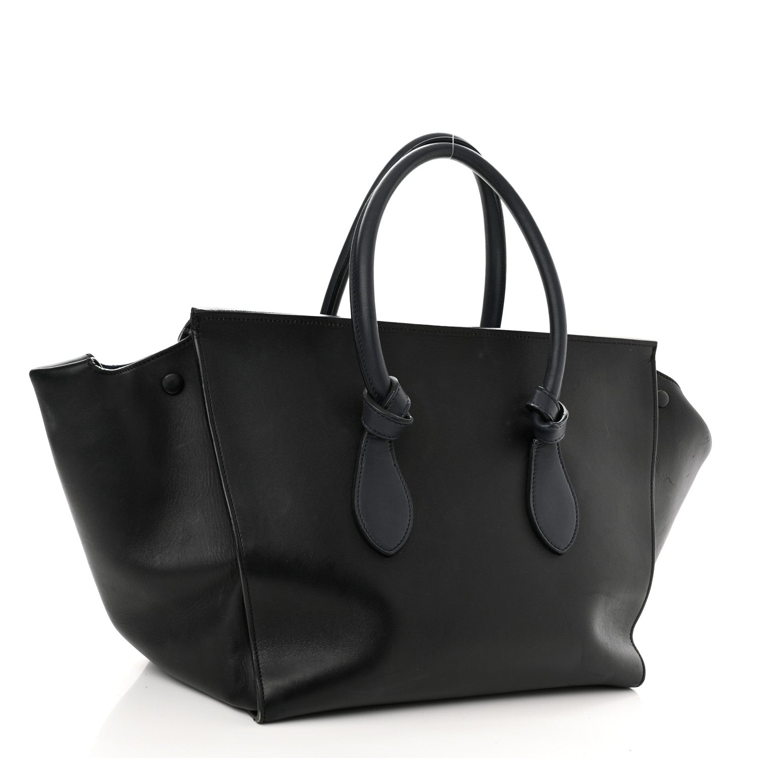Celine Smooth Calfskin Large Bi-Color Tie Knot Tote Black Navy 4 of 22