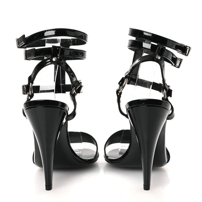 Saint Laurent Patent Calfskin Fetish 105 Sandal 39 Black 6 of 11