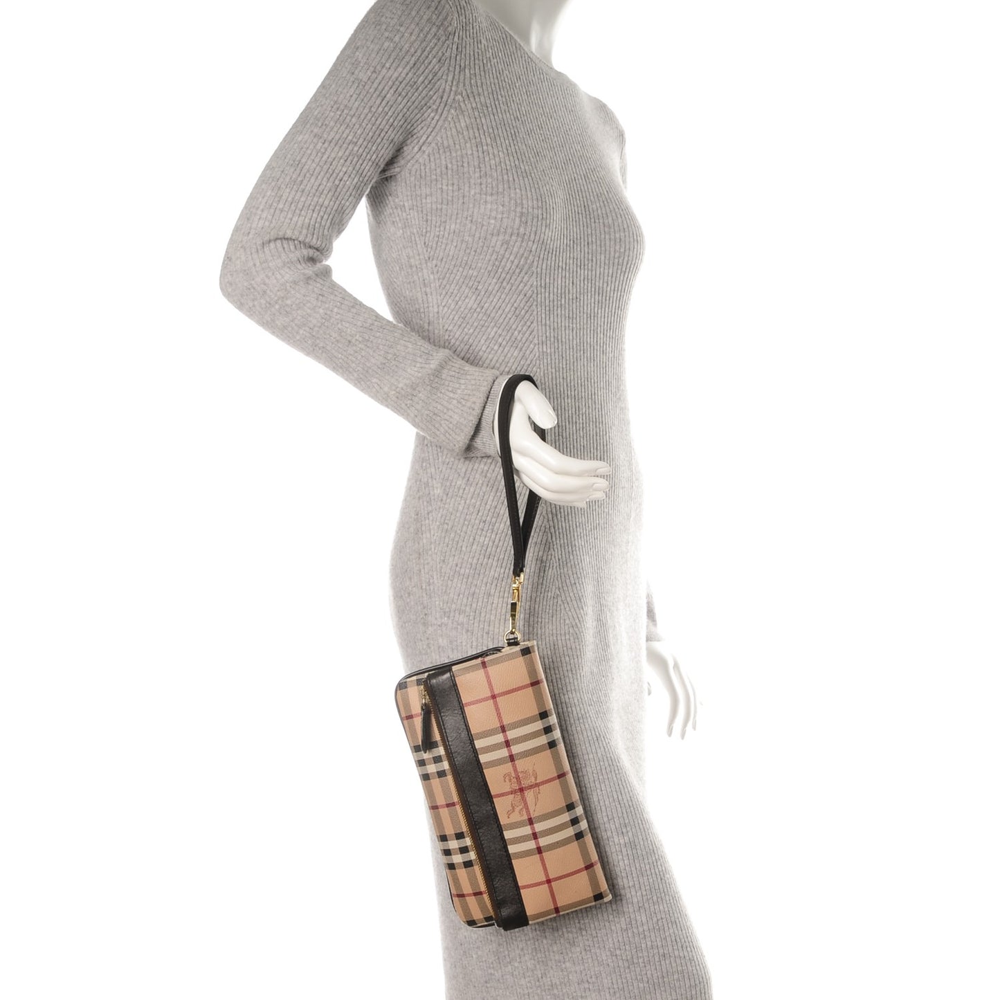 Haymarket Check Adeline Foldover Clutch Brown