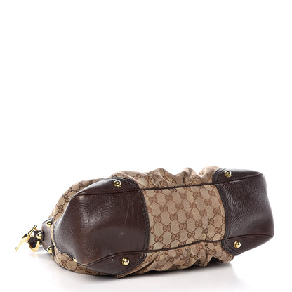 Gucci Monogram Medium Jockey Hobo Dark Brown 4 of 12