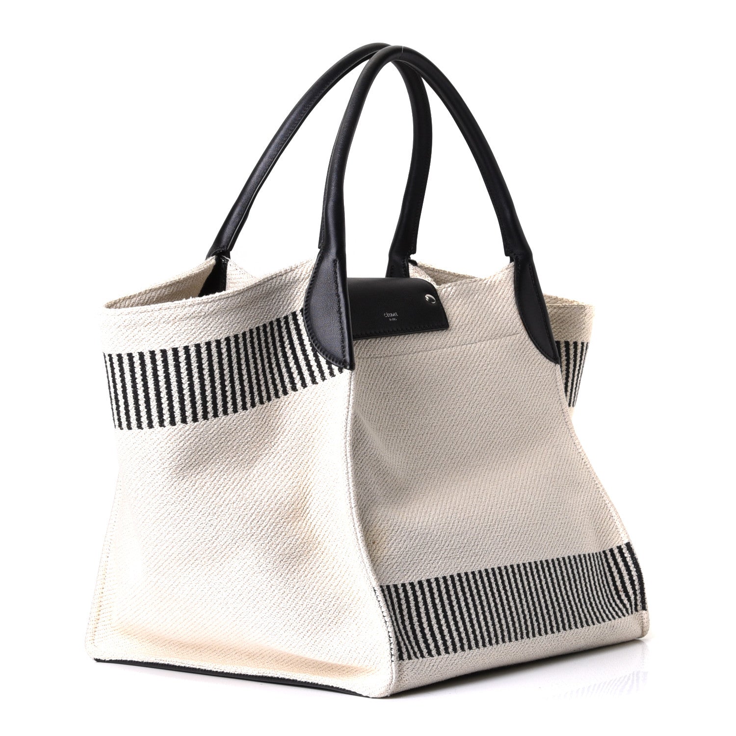 Celine Textured Canvas Smooth Calfskin Medium Big Bag Natural 2 of 6