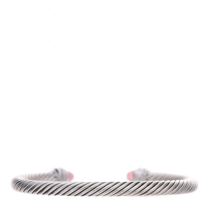 David Yurman Sterling Silver Diamond Tourmaline 5mm Cable Classics Bracelet 3 of 6