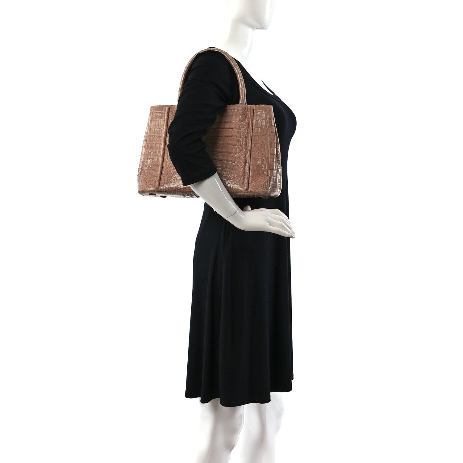 Nancy Gonzalez Crocodile Top Handle Shoulder Bag Brown 2 of 11