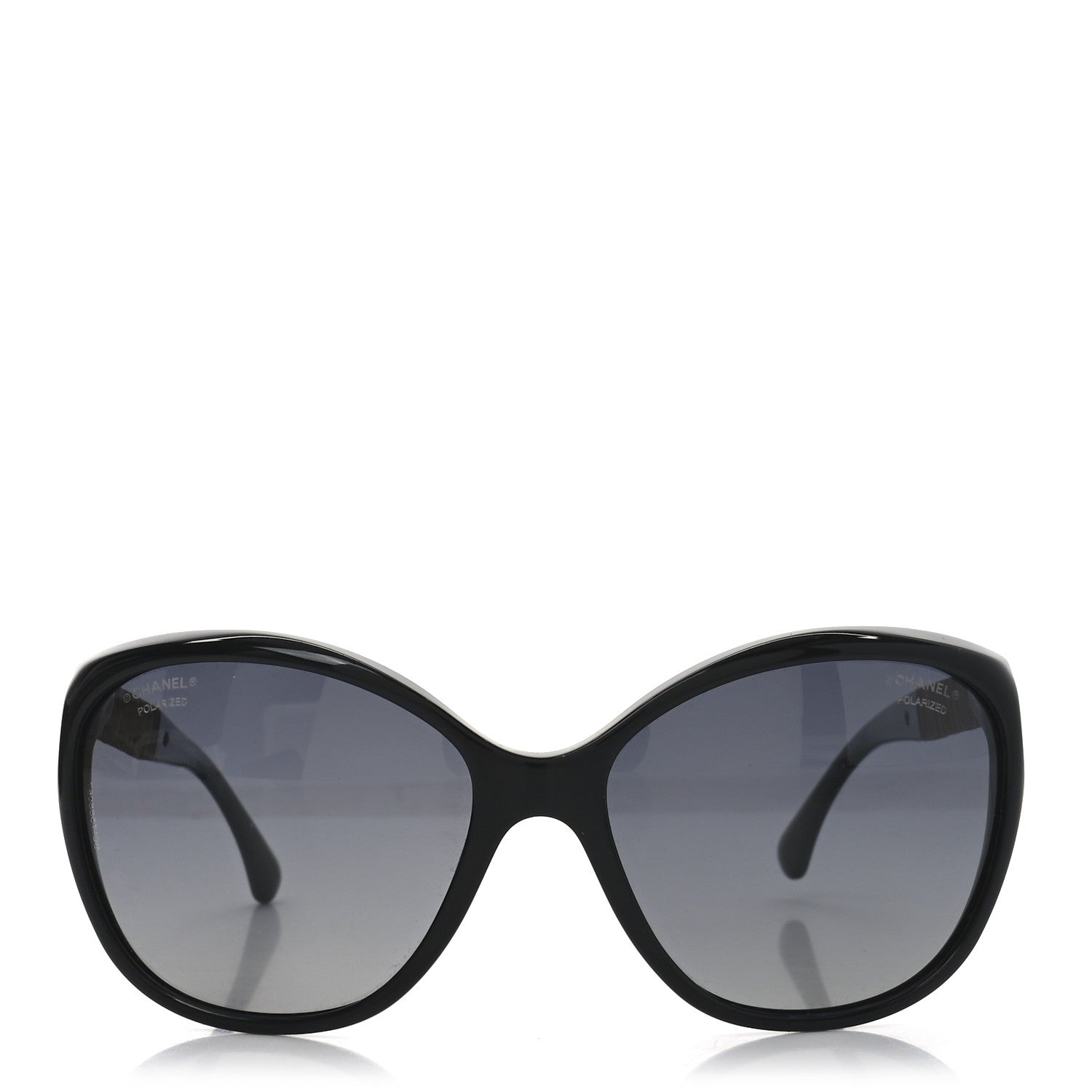 Chanel Crystal Baguette Polarized Cat Eye Sunglasses 5309-B Black 2 of 7