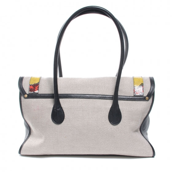 Proenza Schouler Canvas and Python Embossed Leather PS1 Small Keep All 3 of 7