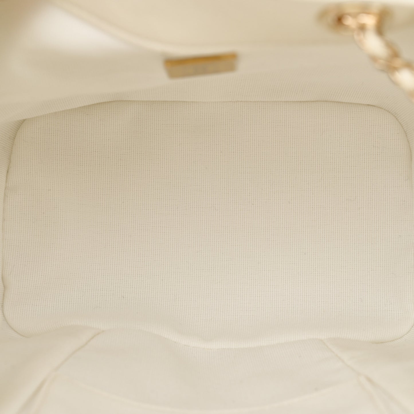 Glazed Aged Calfskin Quilted Small Duma Drawstring Backpack White