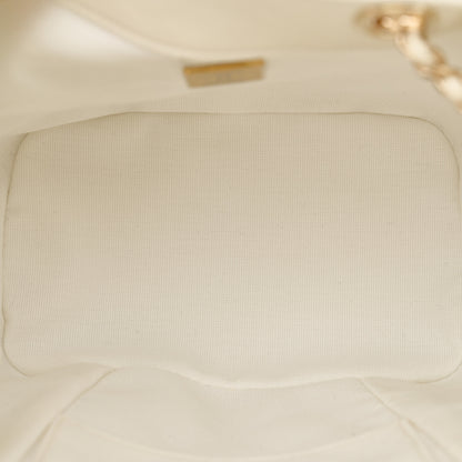 Chanel Glazed Aged Calfskin Quilted Small Duma Drawstring Backpack White 5 of 11