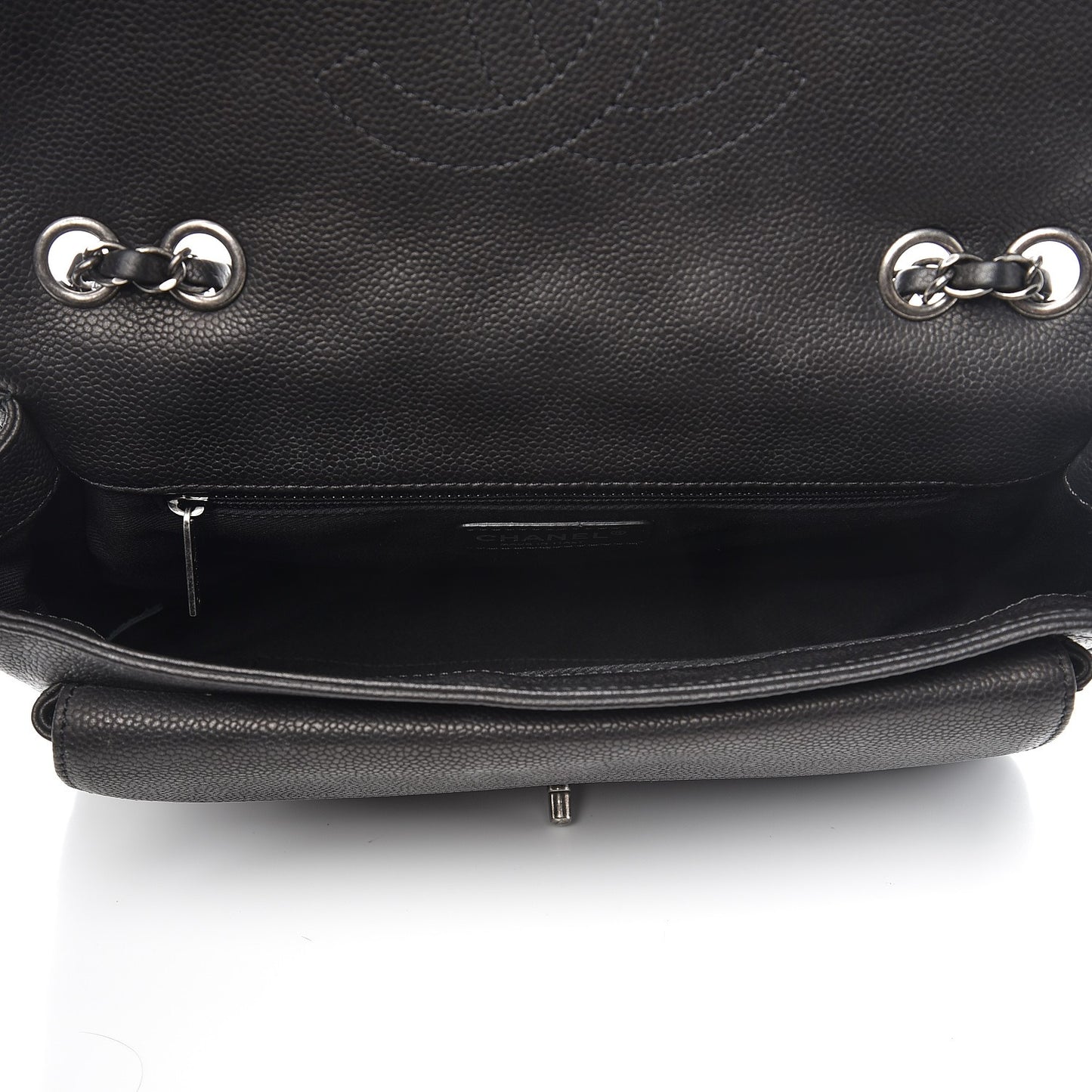 Caviar Quilted Large Now and Forever Flap Black