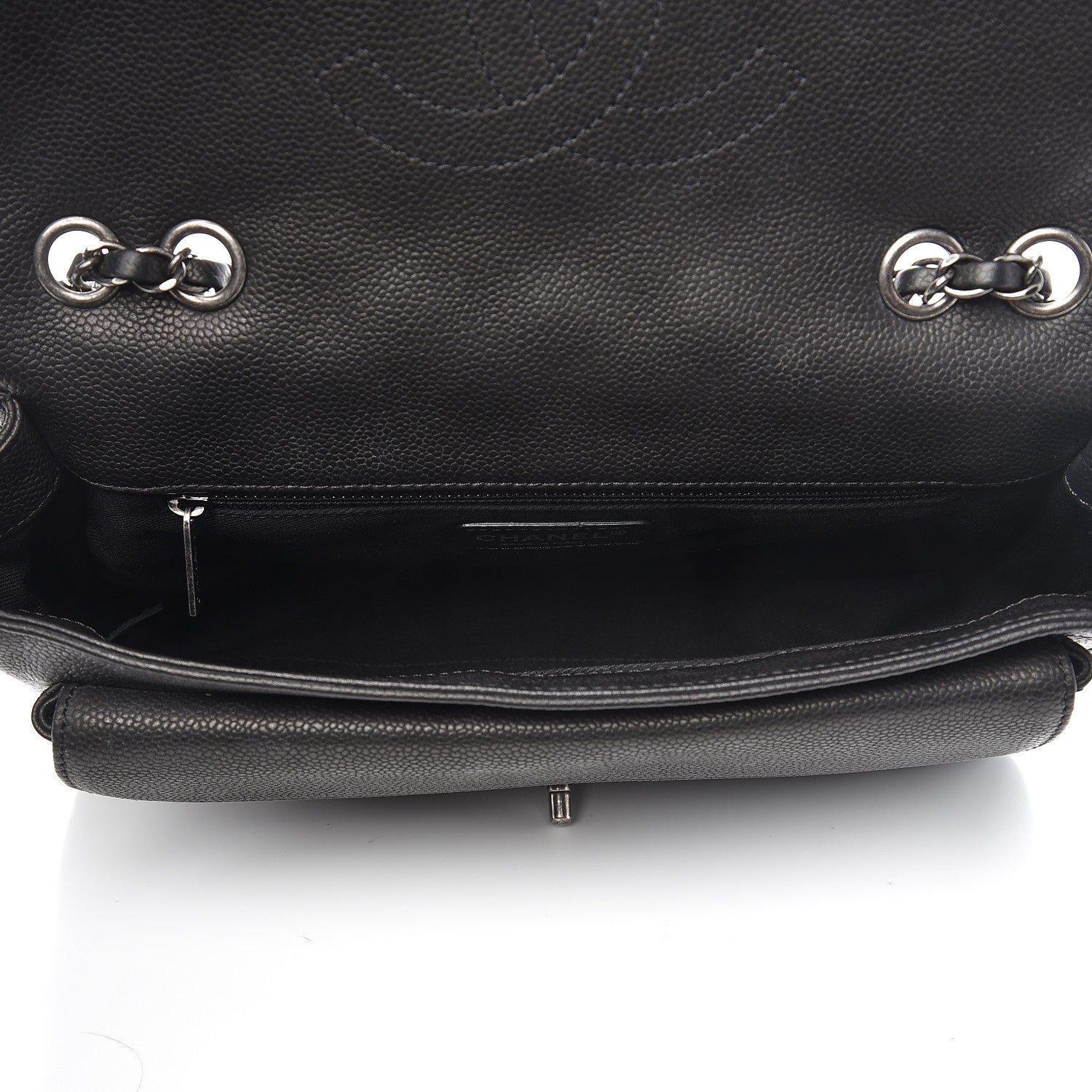 Chanel Caviar Quilted Large Now and Forever Flap Black 5 of 7