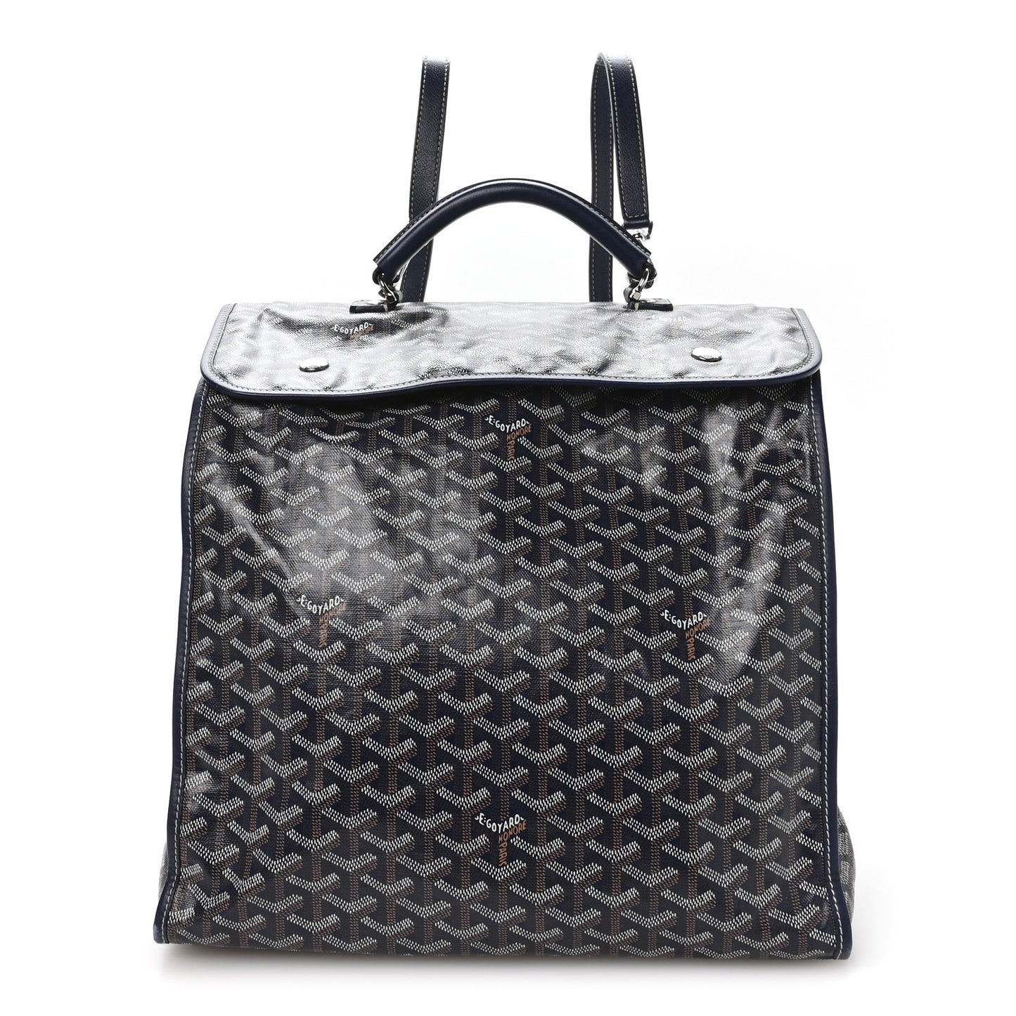 Goyardine Saint Leger Soft Briefcase Backpack Navy