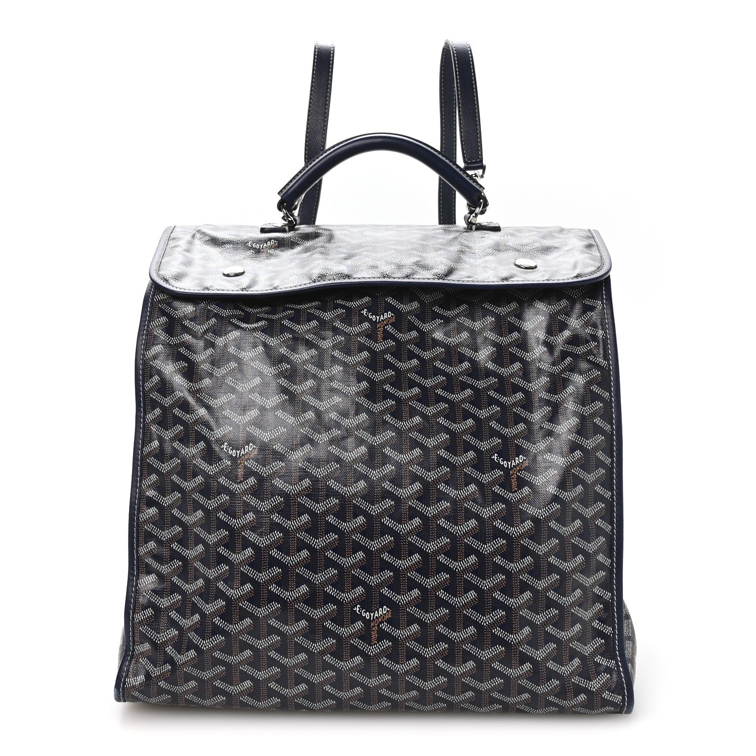 Goyard Goyardine Saint Leger Soft Briefcase Backpack Navy 1 of 10
