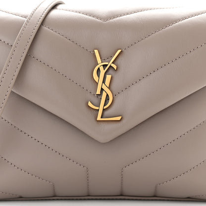 Saint Laurent Calfskin Y Quilted Monogram Toy Loulou Crossbody Bag Taupe 9 of 12