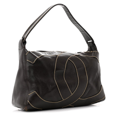 Chanel Caviar CC Stitched Medium Hobo Brown 3 of 16