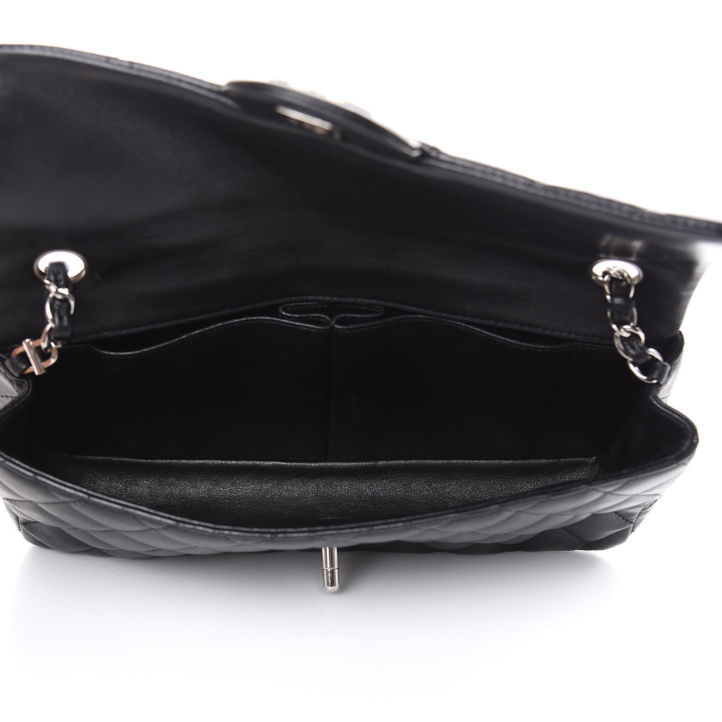 Lambskin Quilted East West Flap Black