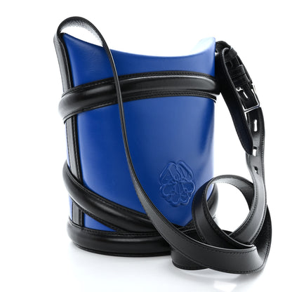 Alexander McQueen Calfskin The Curve Small Shoulder Bag Electric Blue Black 3 of 12