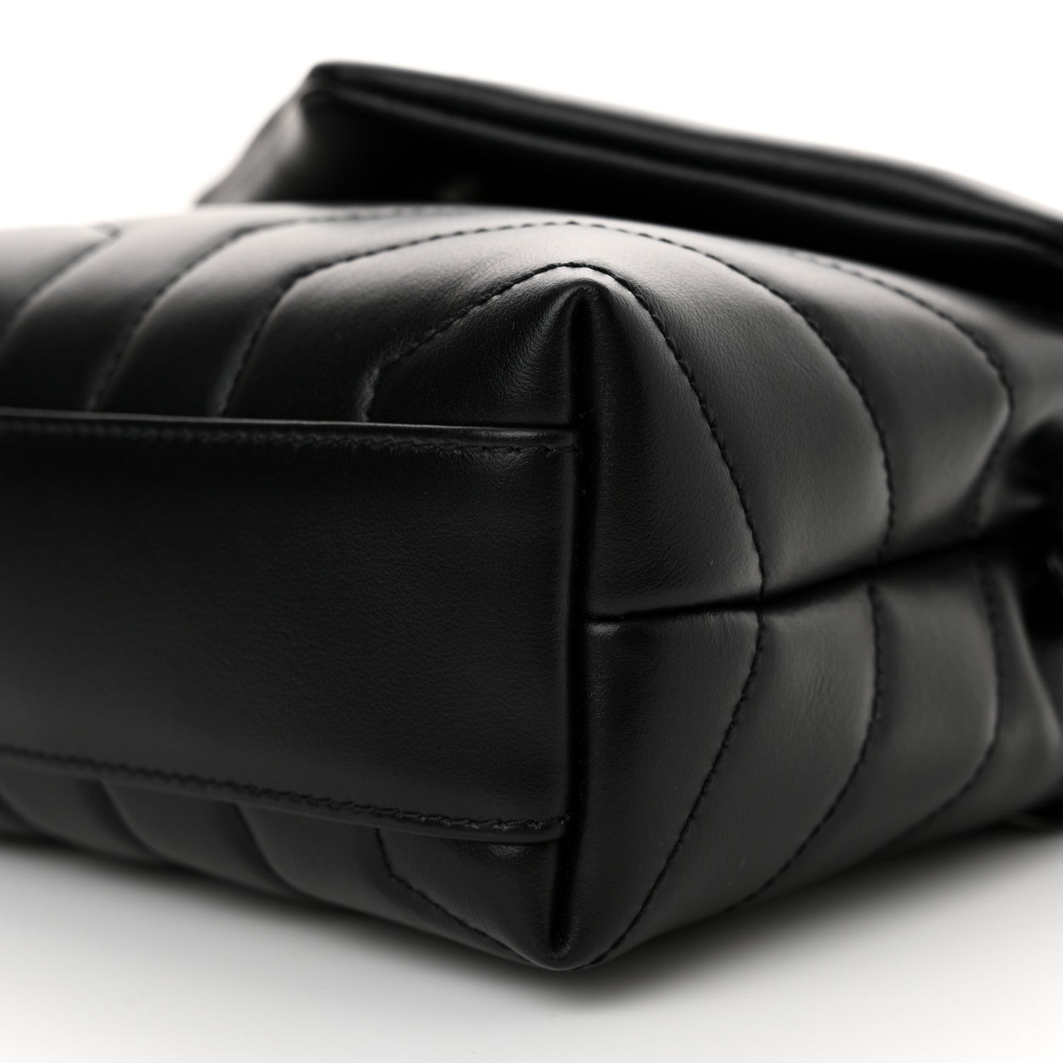 Saint Laurent Calfskin Y Quilted Monogram Monochrome Toy Loulou Crossbody Bag Black 10 of 14