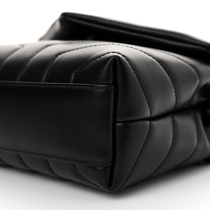 Saint Laurent Calfskin Y Quilted Monogram Monochrome Toy Loulou Crossbody Bag Black 10 of 14