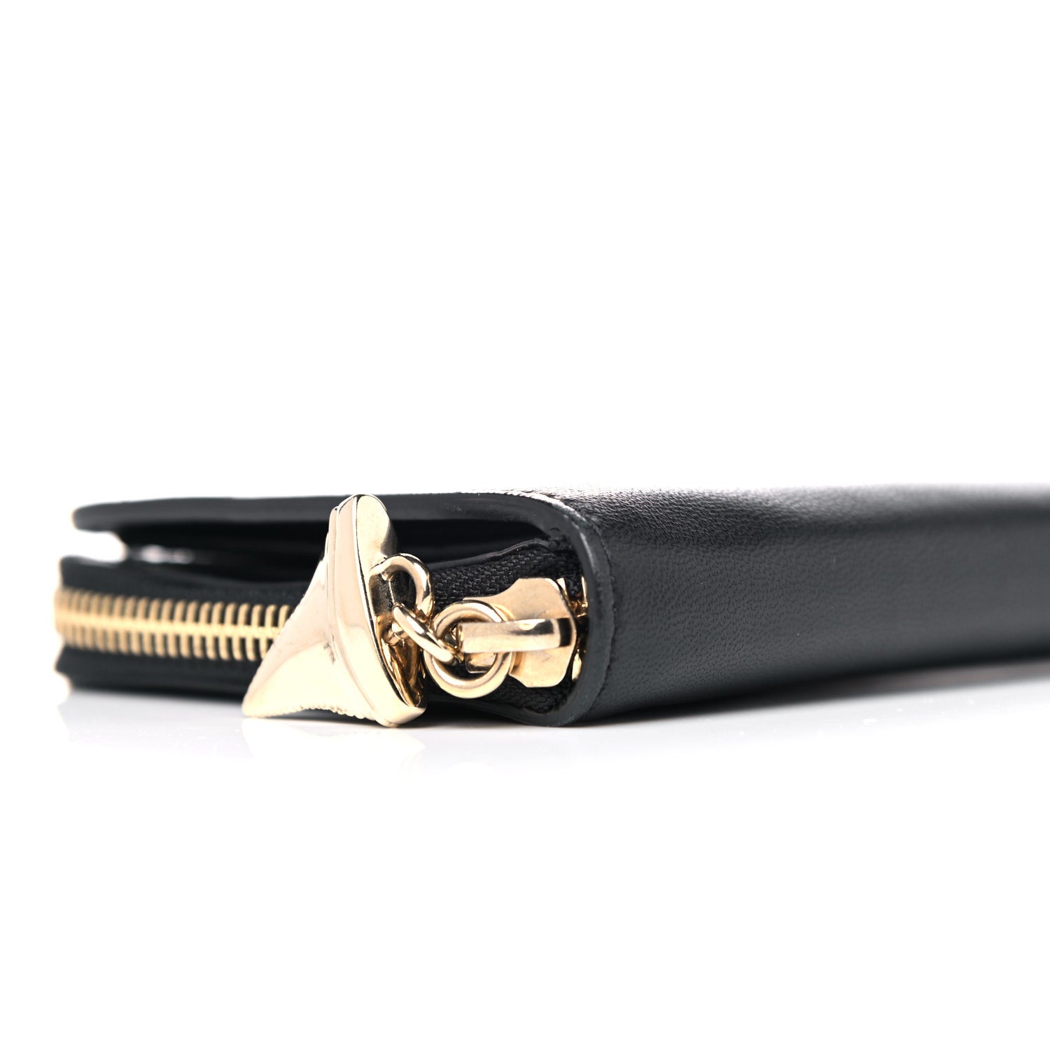 Givenchy Lambskin Shark Lock Zip Around Compact Wallet Black 8 of 9