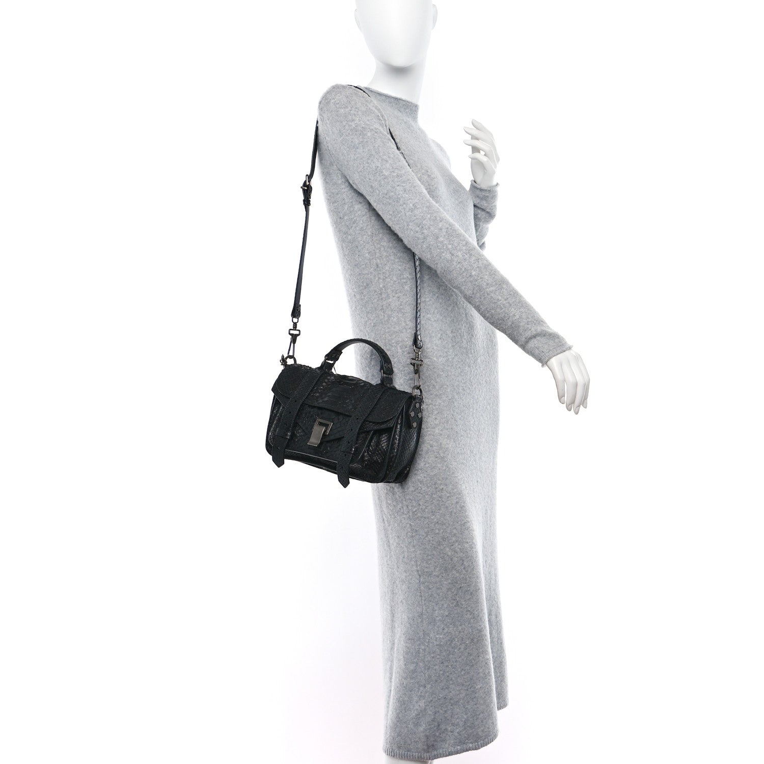 Proenza Schouler PROENZA SCHOULER Snakeskin Tiny PS1 Satchel Black 2 of 11