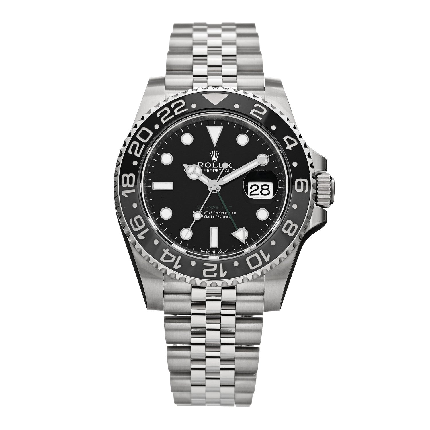 Rolex Stainless Steel 40mm Oyster Perpetual Date GMT Master II Bruce Wayne Watch Black 126710GRNR 1 of 5