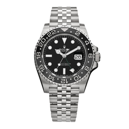 Rolex Stainless Steel 40mm Oyster Perpetual Date GMT Master II Bruce Wayne Watch Black 126710GRNR 1 of 5