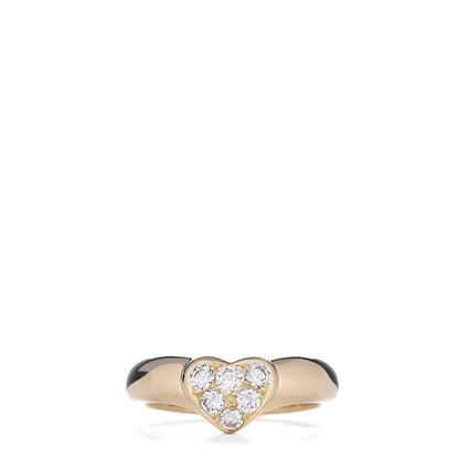 Tiffany 18K Yellow Gold Diamond Heart Ring 50 5.5 1 of 6