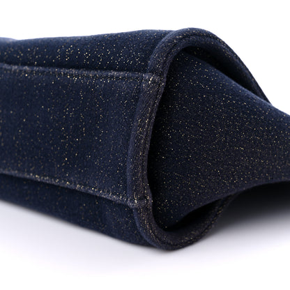 Chanel Lurex Canvas Small Deauville Tote Navy Blue Gold 9 of 13