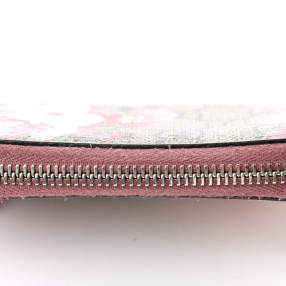 Gucci GG Supreme Monogram Blooms Zip Around Card Case Wallet Beige Multicolor Dry Rose 7 of 10