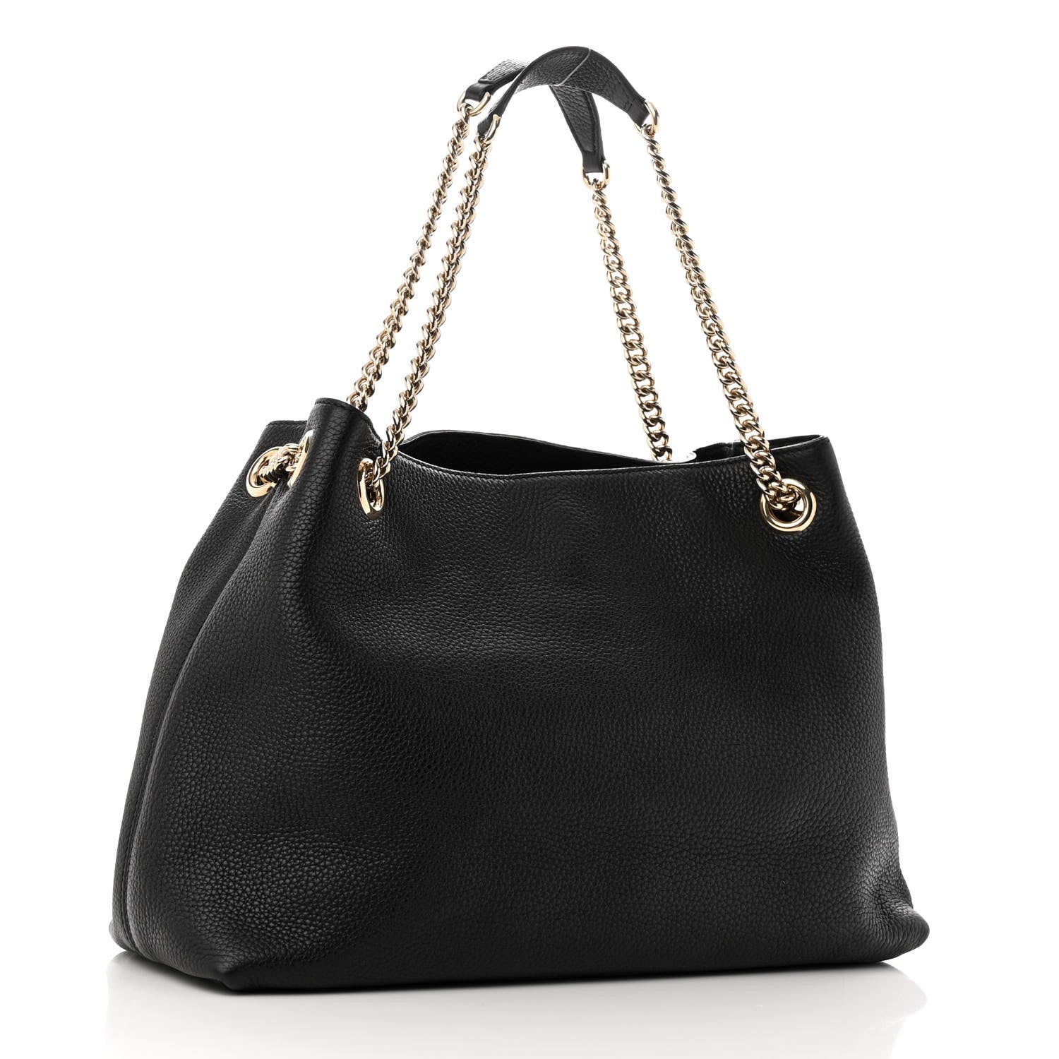 Gucci Pebbled Calfskin Medium Soho Chain Shoulder Bag Black 3 of 10
