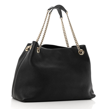 Gucci Pebbled Calfskin Medium Soho Chain Shoulder Bag Black 3 of 10