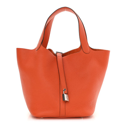 Hermes Taurillon Clemence Picotin Lock 22 MM Feu 1 of 13