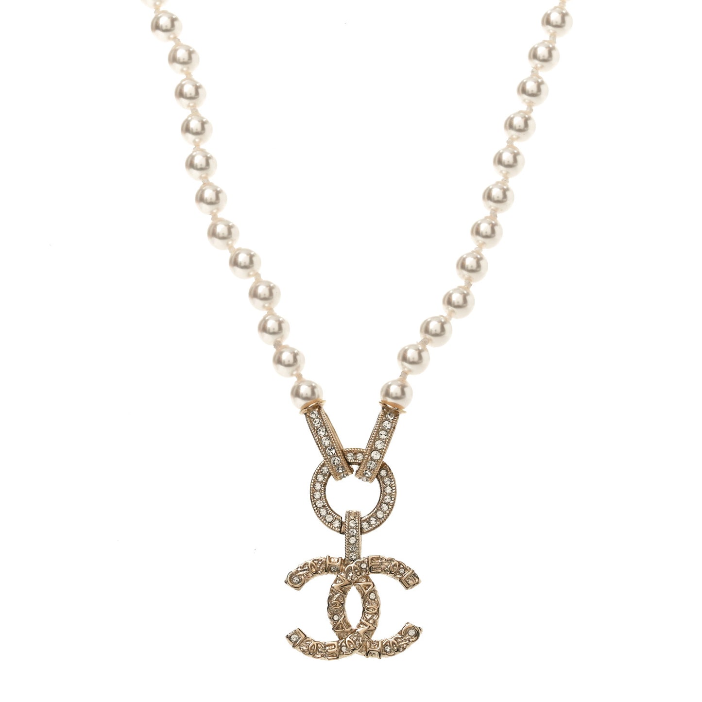 Pearl Crystal CC Short Necklace