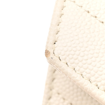 Saint Laurent Grain De Poudre Matelasse Chevron Monogram Envelope Chain Wallet Crema Soft 13 of 14