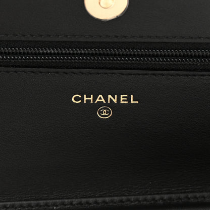 Chanel Caviar Quilted CC Filigree Wallet On Chain WOC Black 6 of 13