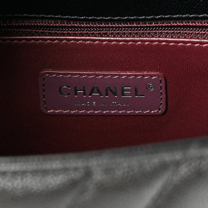Chanel Caviar Chevron Quilted Small Coco Handle Flap So Black 5 of 9