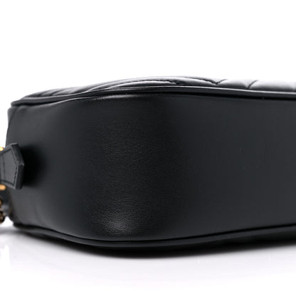 Gucci Calfskin Matelasse Small GG Marmont Chain Shoulder Bag Black 7 of 8