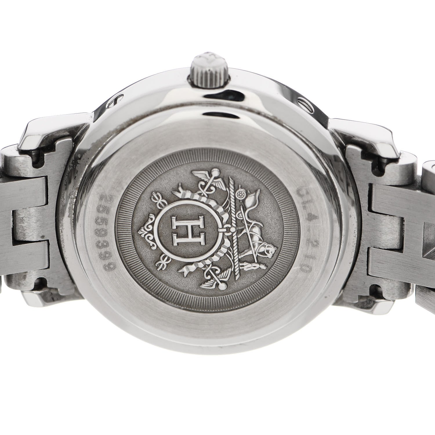 Hermes Stainless Steel 24mm Clipper Quartz Watch Blue 4 of 4