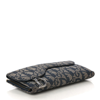 Christian Dior Monogram Saddle Wallet Navy 4 of 13
